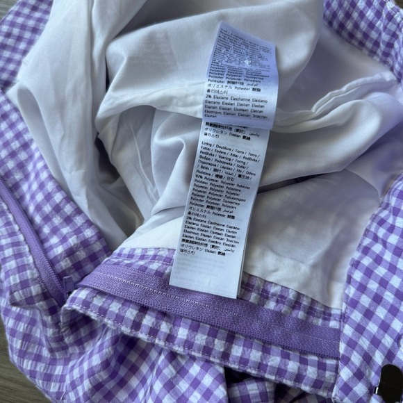 NWT Margaux Dietz Lilac Purple White Checked Culotte Trousers - Picture 8 of 8